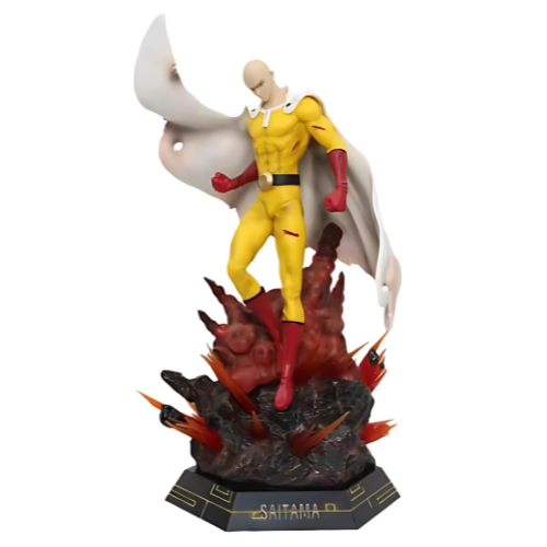 18" Anime ONE PUNCH-MAN Saitama Bald Lightable PVC Statue Boxed Figure Model