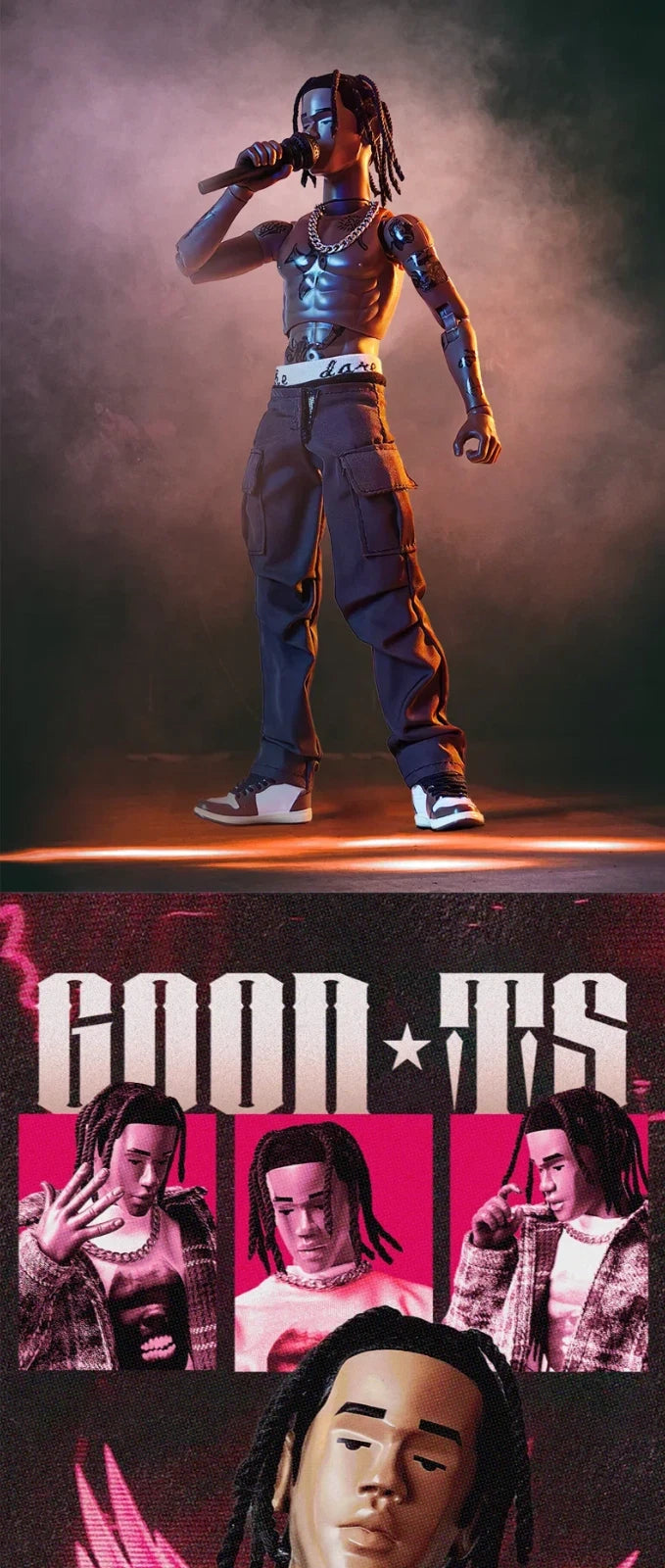 Goon Travis Scott Action Figure Cactus Jack 1/6 Astroworld Festival Collectible