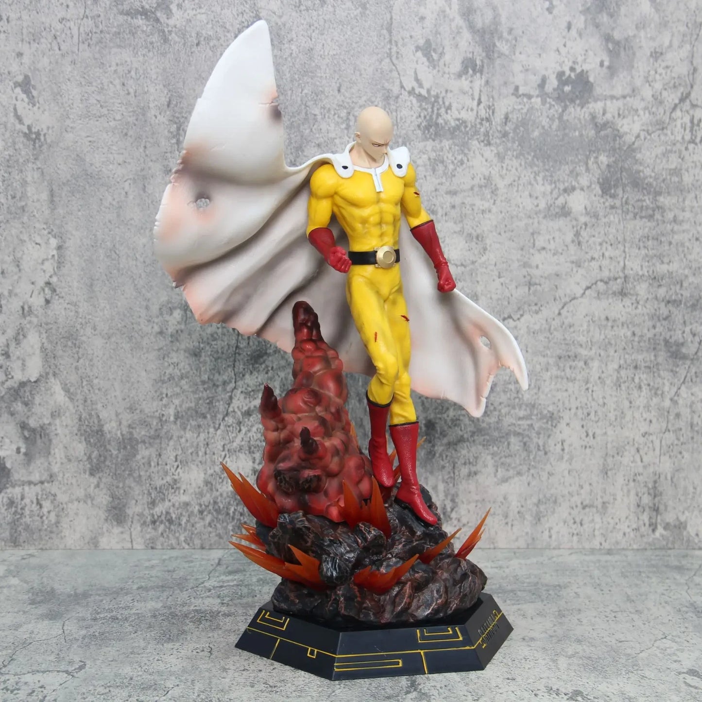 18" Anime ONE PUNCH-MAN Saitama Bald Lightable PVC Statue Boxed Figure Model