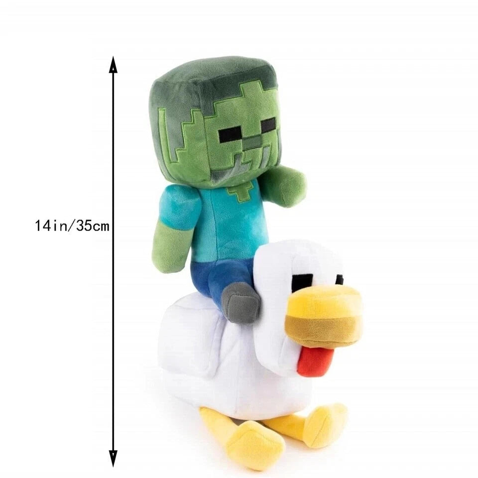 Minecraft Movie - 14" Chicken Jockey Plush Pillow Toy Stuffed Animal