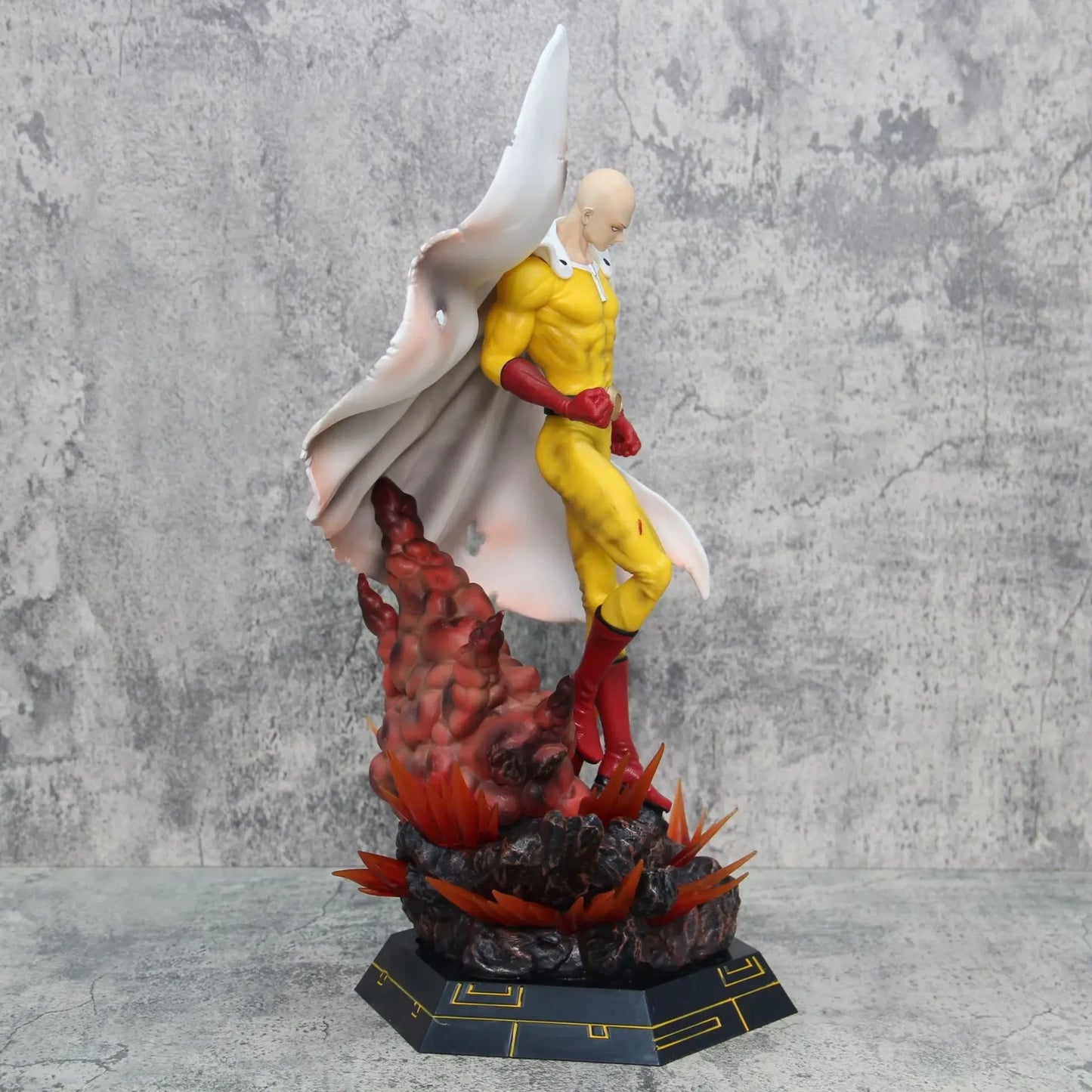 18" Anime ONE PUNCH-MAN Saitama Bald Lightable PVC Statue Boxed Figure Model