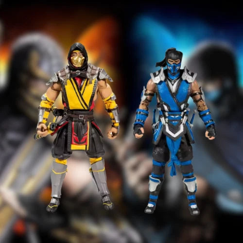 Mortal Kombat - Spawn Sub Zero & Scorpion 7" Articulated Action Figure Toys 1/10
