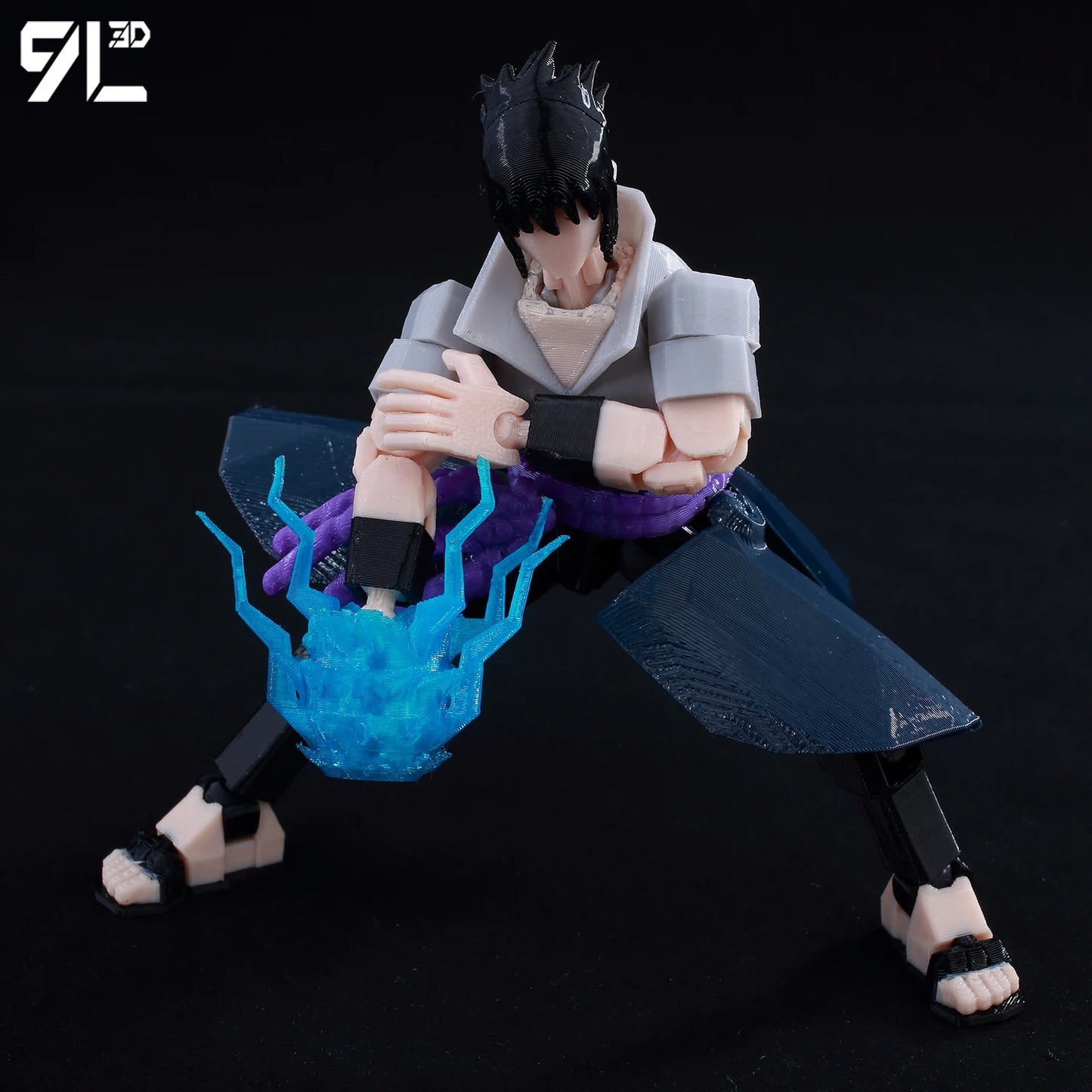 3D Printed Naruto: Shippuden Sasuke 1/12 Scale Anime Action Figure