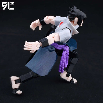 3D Printed Naruto: Shippuden Sasuke 1/12 Scale Anime Action Figure
