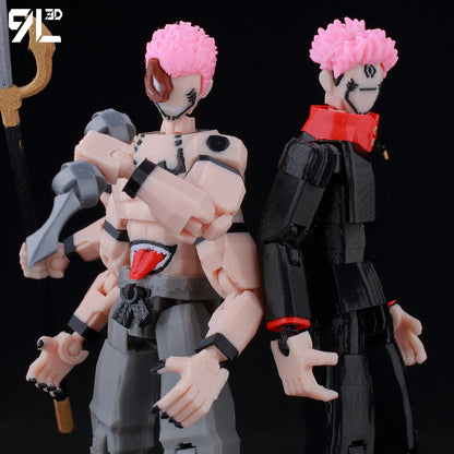 3D Printed Yuji Sukuna 1/12 Scale Anime Action Figure
