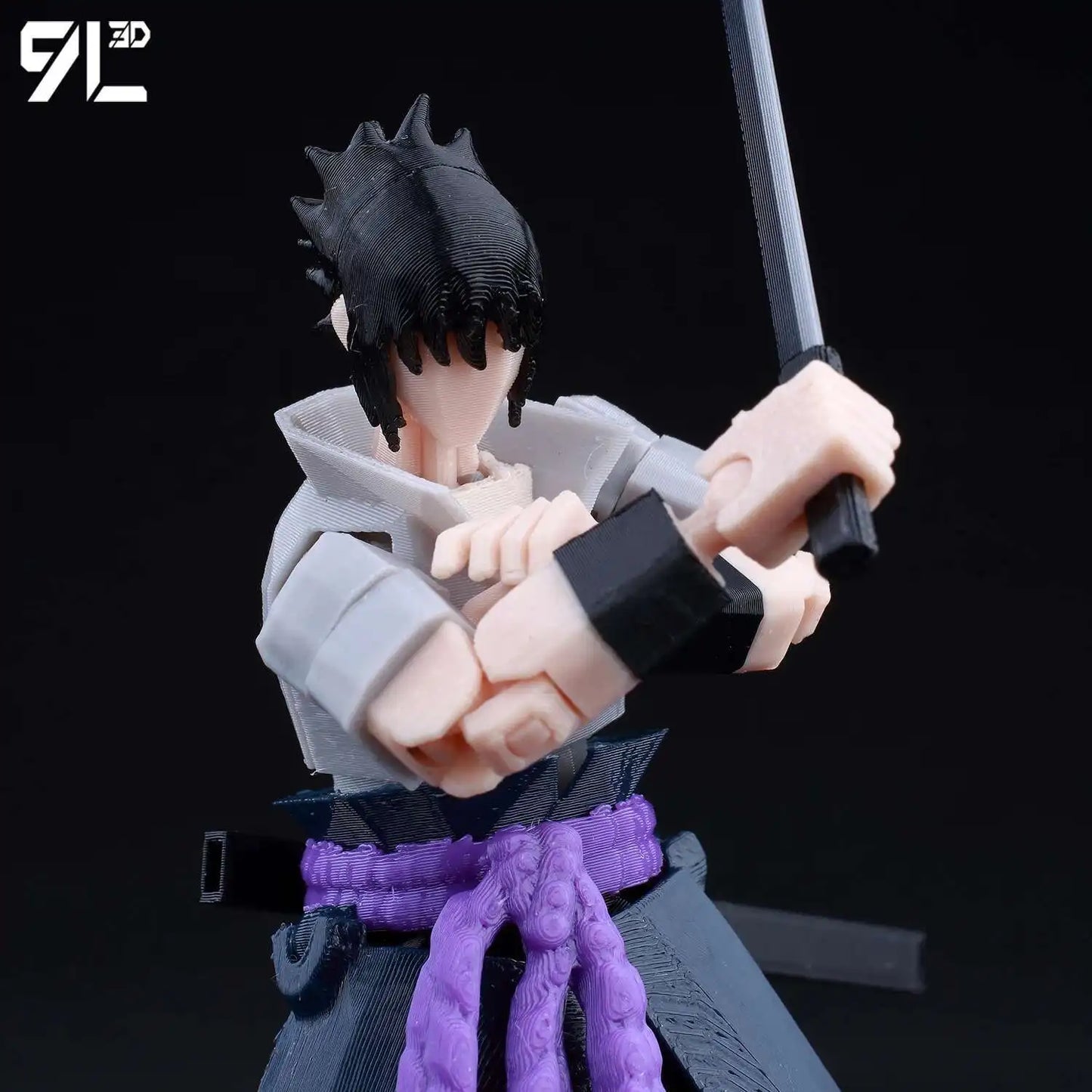 3D Printed Naruto: Shippuden Sasuke 1/12 Scale Anime Action Figure