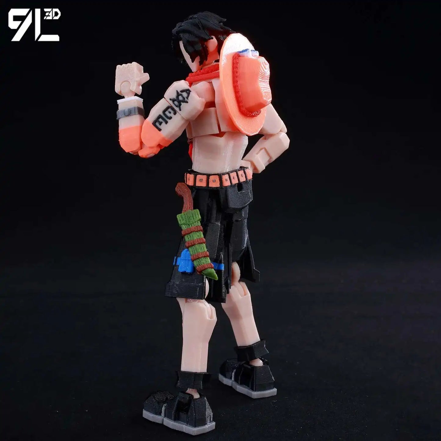 3D Printed One Piece Portgas D Ace 1/12 Scale Anime Action Figure