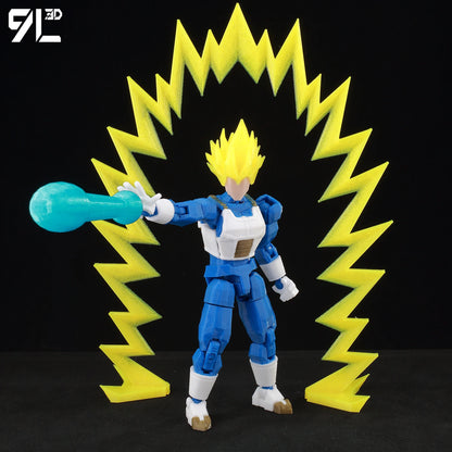 3D Printed Dragon Ball Super HG Saiyan Vegeta Action Figure