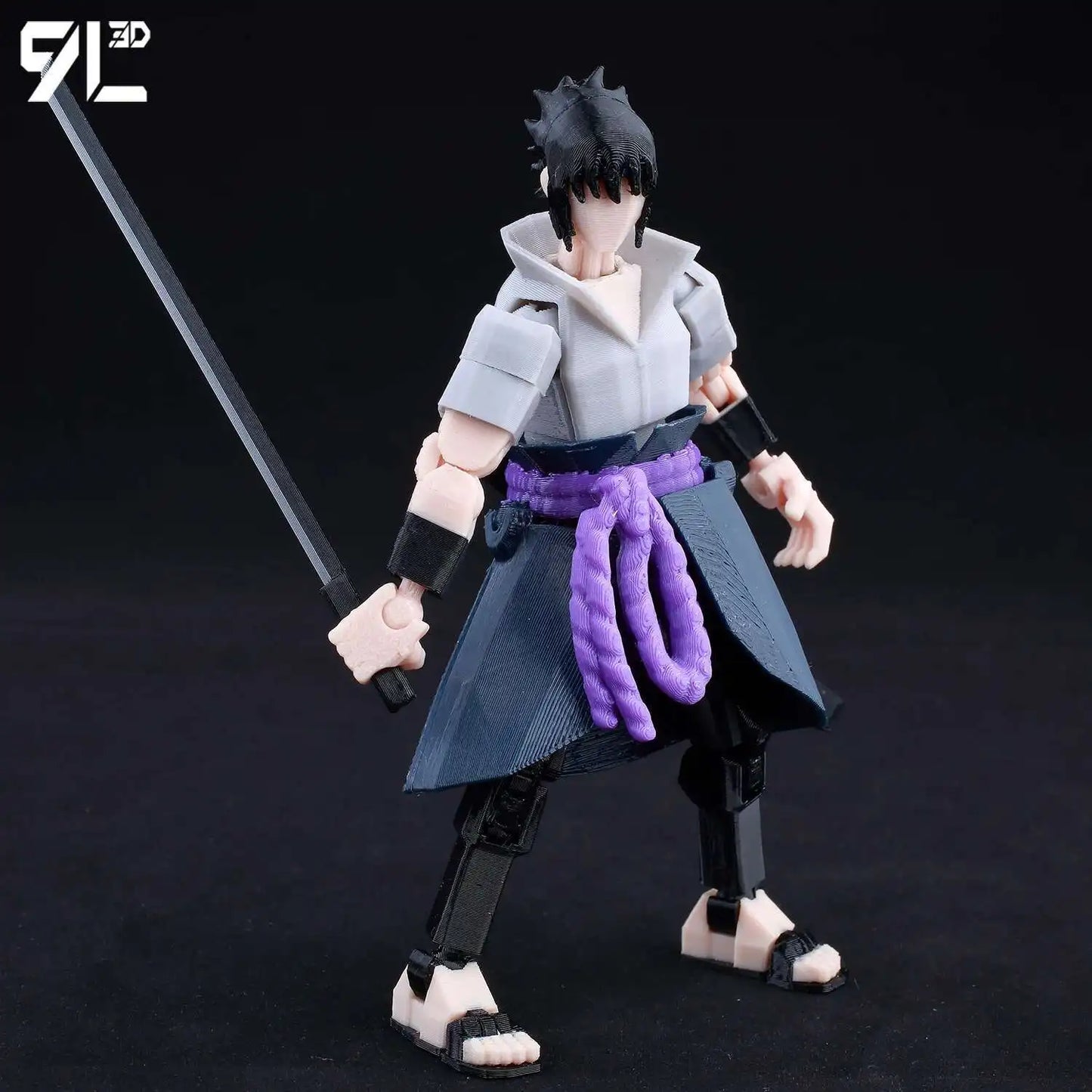 3D Printed Naruto: Shippuden Sasuke 1/12 Scale Anime Action Figure