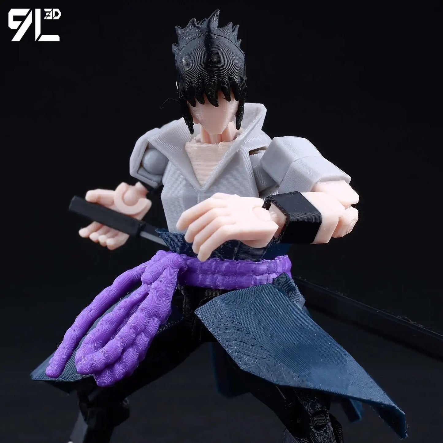 3D Printed Naruto: Shippuden Sasuke 1/12 Scale Anime Action Figure