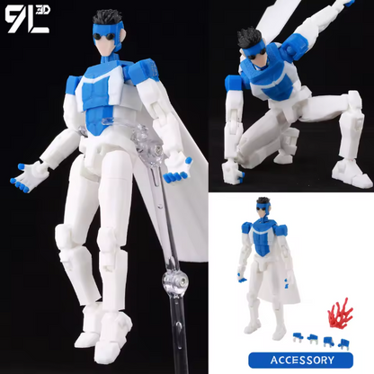 3D Printed Invincible 2.0 Action Figure - Multi-Jointed Movable Superhero Anime V6
