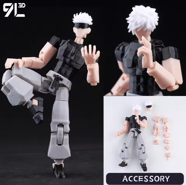 3D Printed Satoru Gojo 1/12 Scale Anime Action Figure
