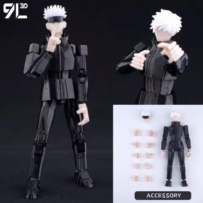 3D Printed Satoru Gojo 1/12 Scale Anime Action Figure