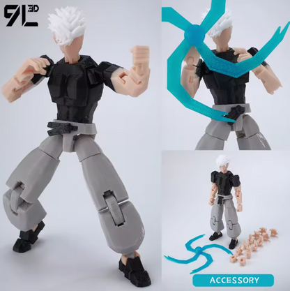 3D Printed Satoru Gojo 1/12 Scale Anime Action Figure