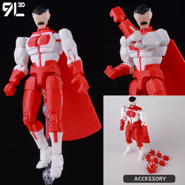 3D Printed Omni-Man Action Figure - Multi-Jointed Movable Invincible Anime