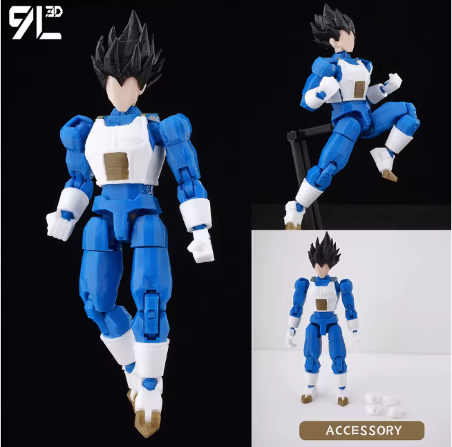 3D Printed Dragon Ball Super HG Saiyan Vegeta Action Figure