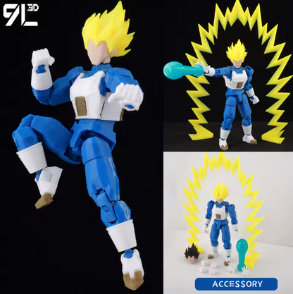 3D Printed Dragon Ball Super HG Saiyan Vegeta Action Figure