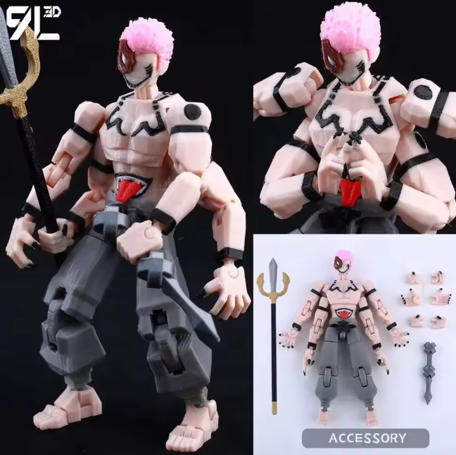 3D Printed Yuji Sukuna 1/12 Scale Anime Action Figure