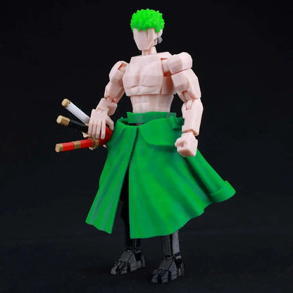 3D Printed One Piece Roronoa Zoro 1/12 Scale Anime Action Figure