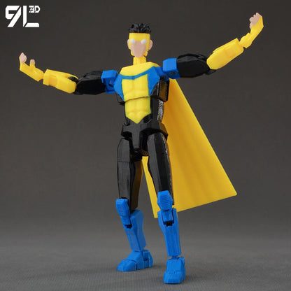 3D Printed Invincible 2.0 Action Figure - Multi-Jointed Movable Superhero Anime