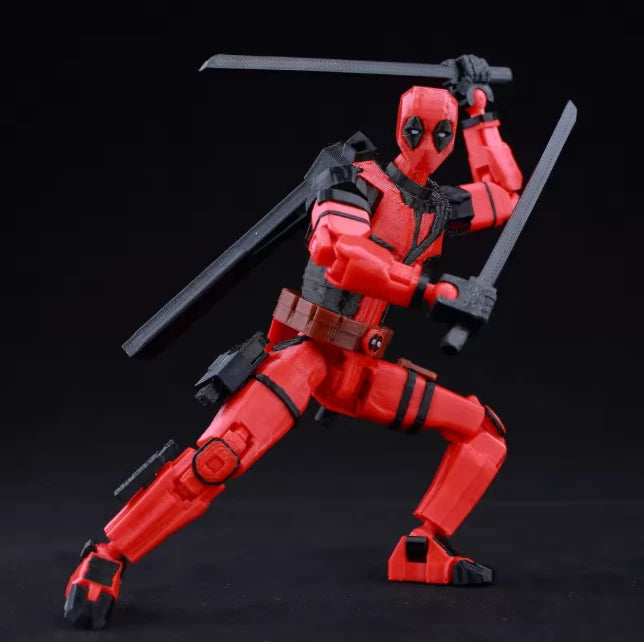 3D Printed Deadpool Wade Wilson - Marvel Characters Action Figures w/ Accessories