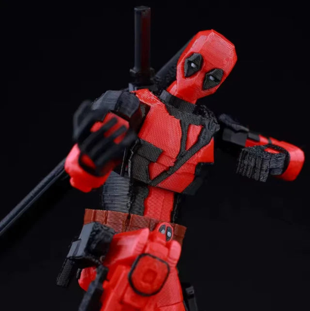 3D Printed Deadpool Wade Wilson - Marvel Characters Action Figures w/ Accessories