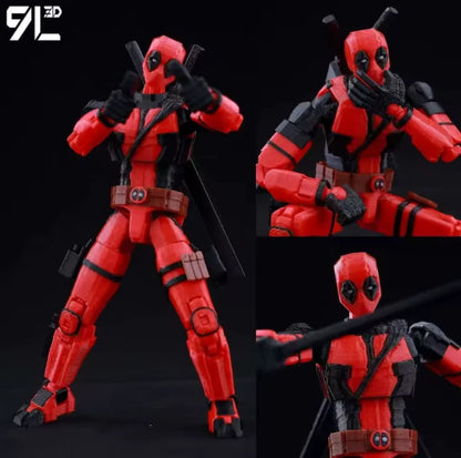 3D Printed Deadpool Wade Wilson - Marvel Characters Action Figures w/ Accessories