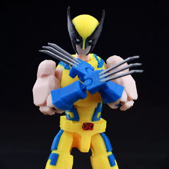 3D Printed Wolverine Logan - Marvel Characters Action Figures w/ Accessories