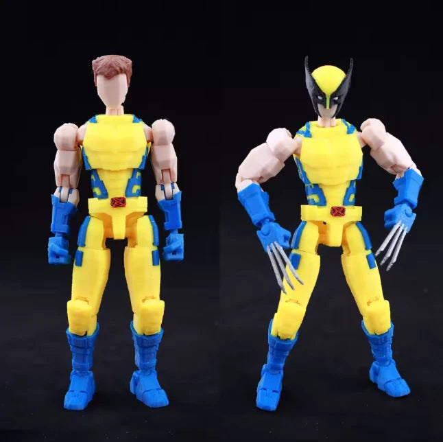 3D Printed Wolverine Logan - Marvel Characters Action Figures w/ Accessories