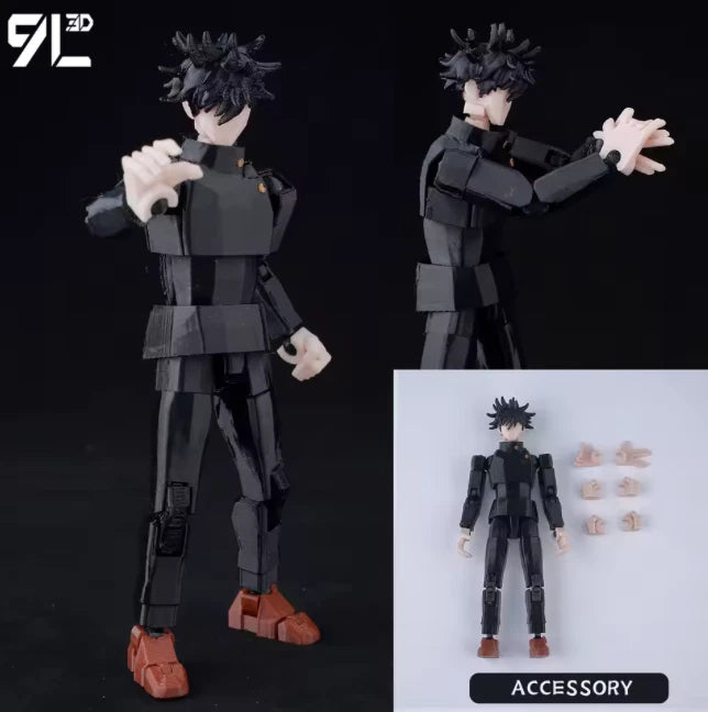 3D Printed 5.5" Jujutsu Kaisen Toy Megumi Fushiguro w/ Divine Dogs Action Figure