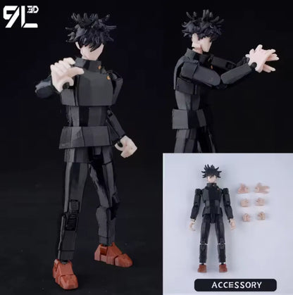 3D Printed 5.5" Jujutsu Kaisen Toy Megumi Fushiguro w/ Divine Dogs Action Figure