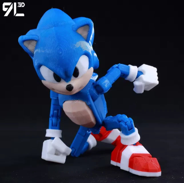3D Printed Sonic the Hedgehog Sonic 1/12 Scale Anime Action Figure
