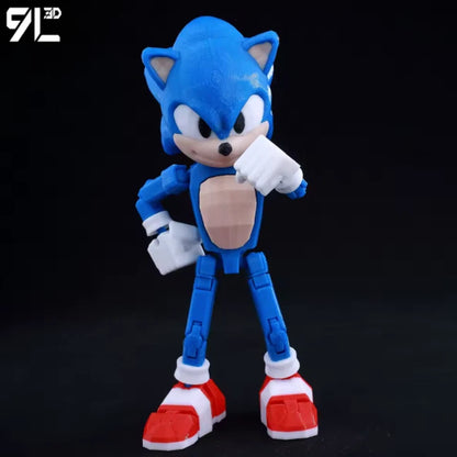 3D Printed Sonic the Hedgehog Sonic 1/12 Scale Anime Action Figure