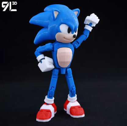3D Printed Sonic the Hedgehog Sonic 1/12 Scale Anime Action Figure