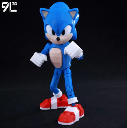 3D Printed Sonic the Hedgehog Sonic 1/12 Scale Anime Action Figure