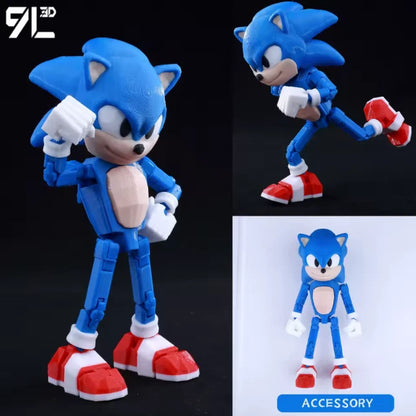 3D Printed Sonic the Hedgehog Sonic 1/12 Scale Anime Action Figure
