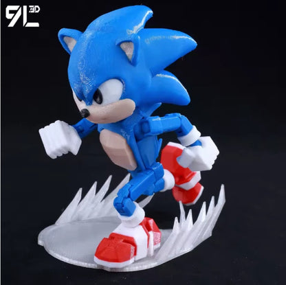 3D Printed Sonic the Hedgehog Sonic 1/12 Scale Anime Action Figure