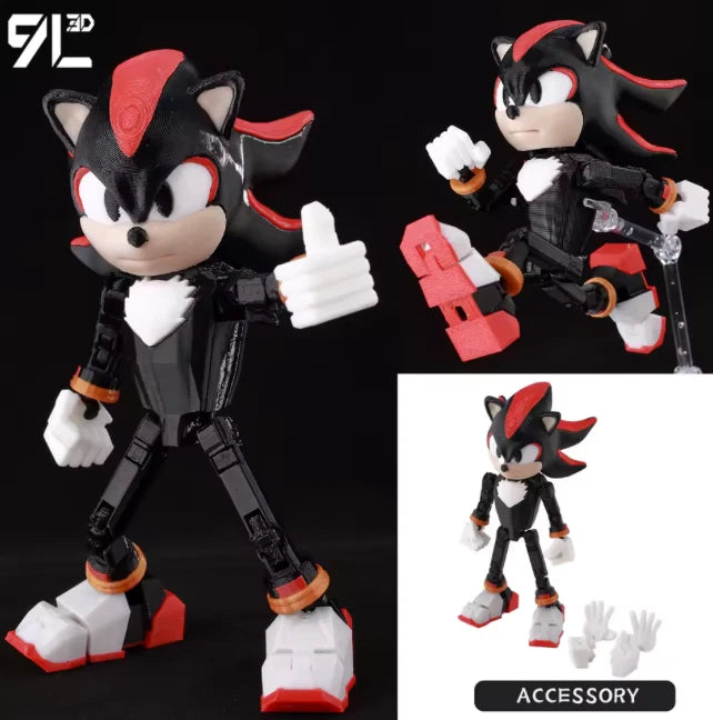 3D Printed Shadow the Hedgehog Sonic the Hedgehog Anime Action Figure