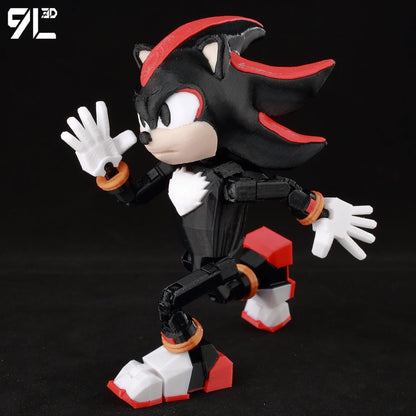 3D Printed Shadow the Hedgehog Sonic the Hedgehog Anime Action Figure