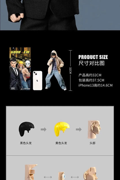 Goon Original 1/6 Scale Trendy Rap god Eminem Set Suit 8 Mile Suit Action Figure