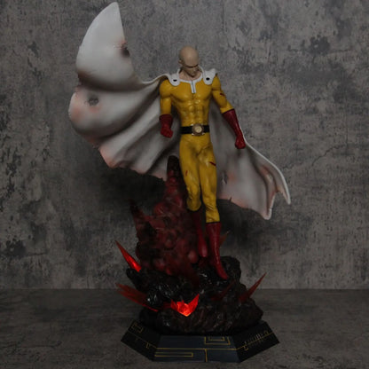 18" Anime ONE PUNCH-MAN Saitama Bald Lightable PVC Statue Boxed Figure Model