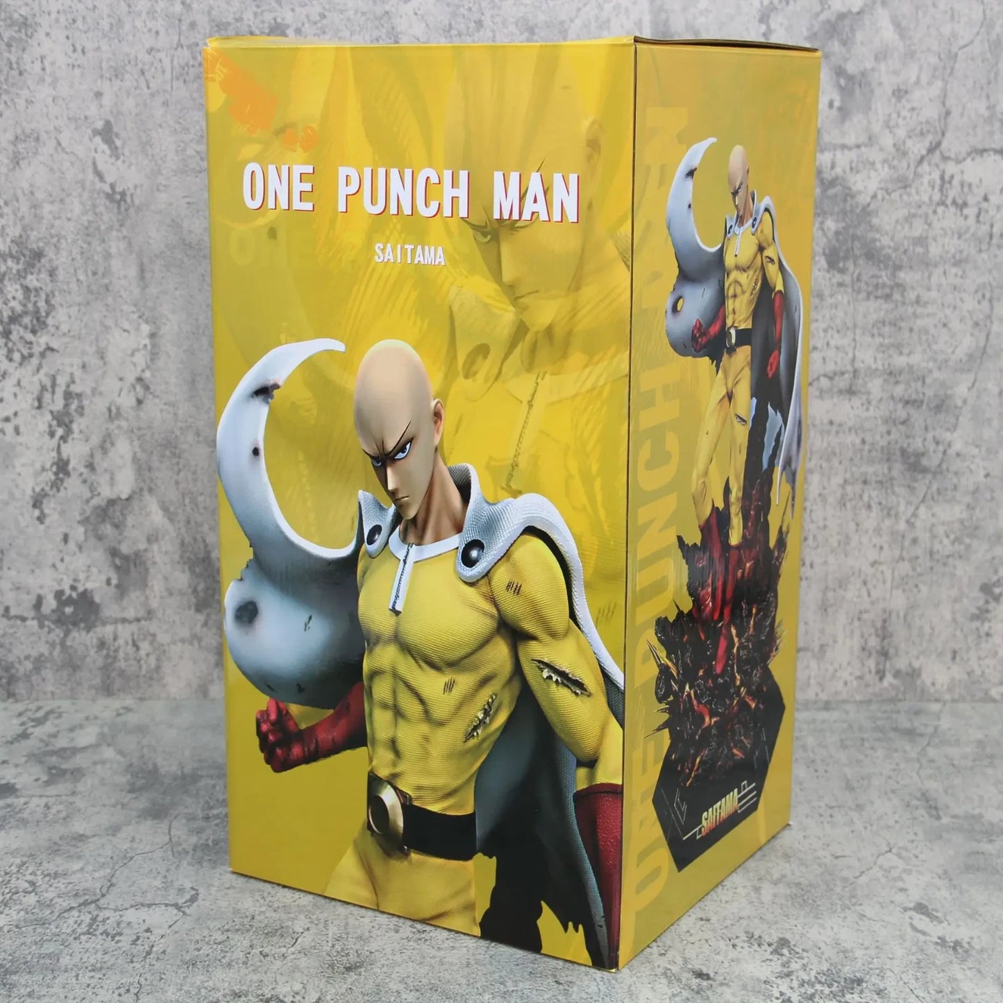 18" Anime ONE PUNCH-MAN Saitama Bald Lightable PVC Statue Boxed Figure Model