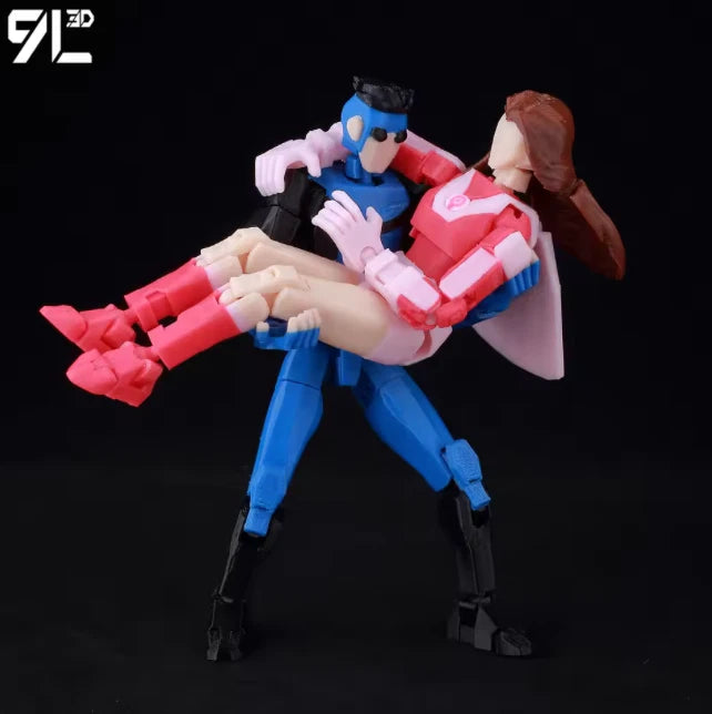 3D Printed Invincible Atom Eve Action Figure - Multi-Jointed Superhero Anime