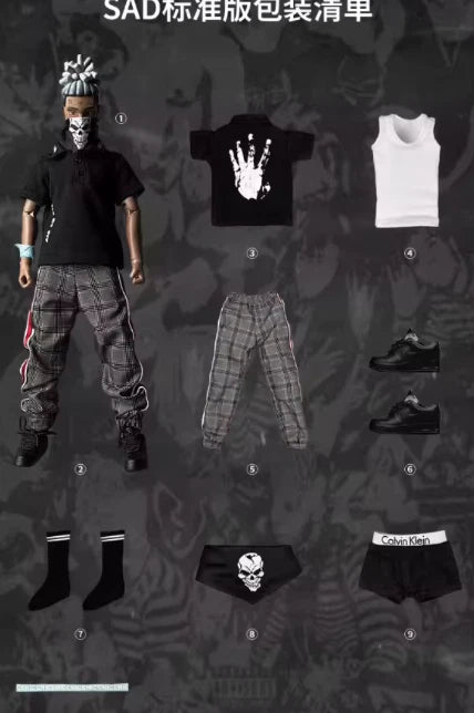 RIP XXXTENTACION RAP SAD! 12 Inch Action Figure Set 1/6 action 1/2 type Popstar Collection