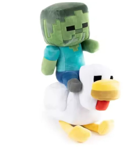 Minecraft Movie - 14" Chicken Jockey Plush Pillow Toy Stuffed Animal