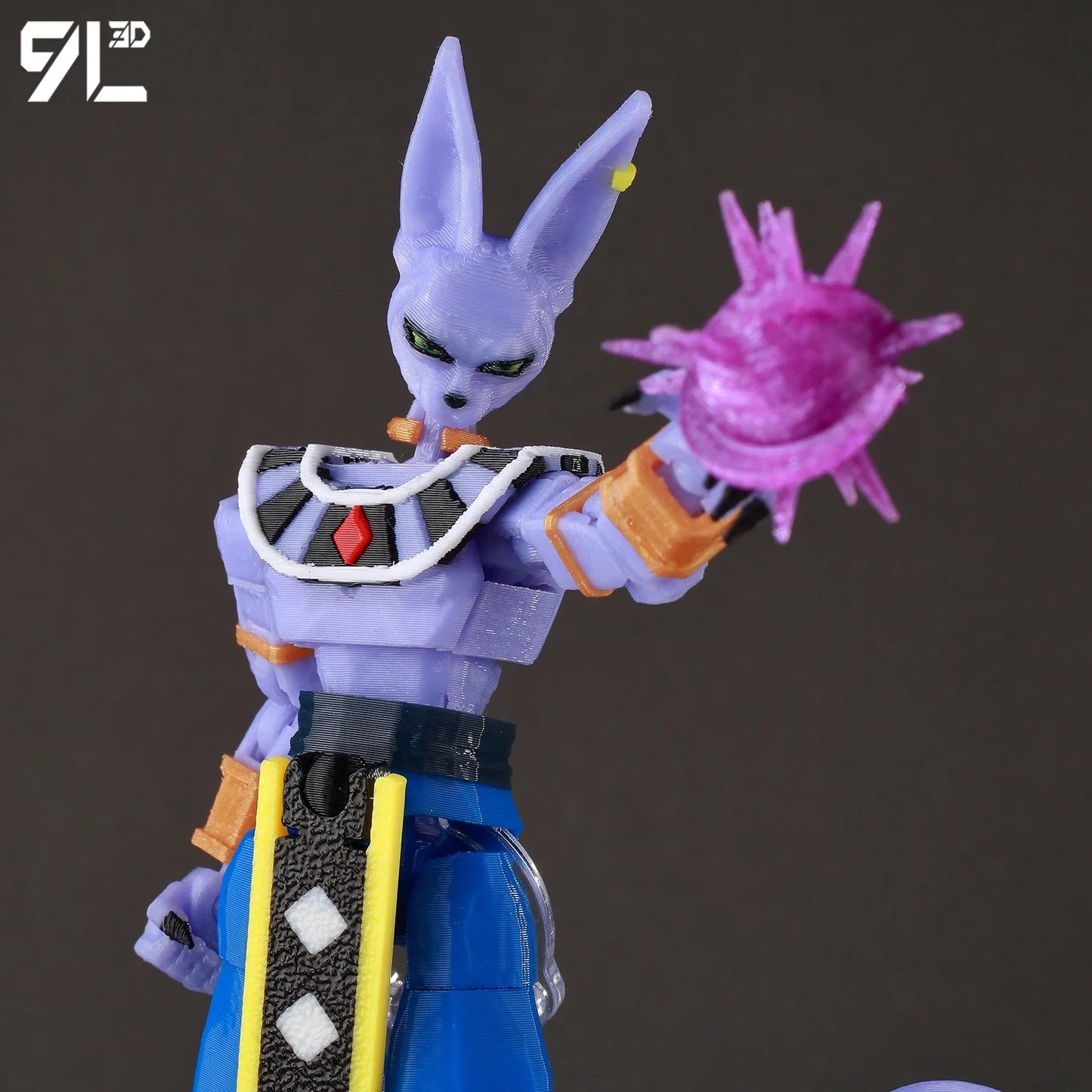3D Printed Dragon Ball Super Beerus Action Figure Anime God of Destruction Model