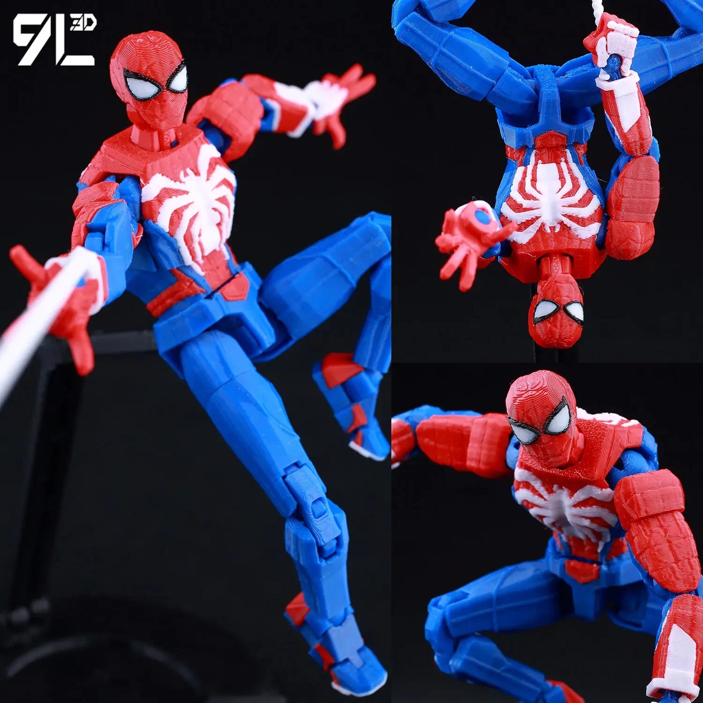3D Printed Spider-Man Ironspider Action Figure Anime Dummy Model Multi-joint
