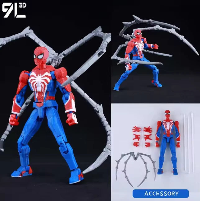 3D Printed Spider-Man Ironspider Action Figure Anime Dummy Model Multi-joint