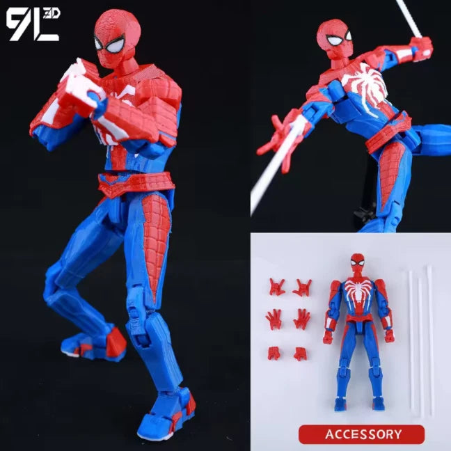 3D Printed Spider-Man Ironspider Action Figure Anime Dummy Model Multi-joint