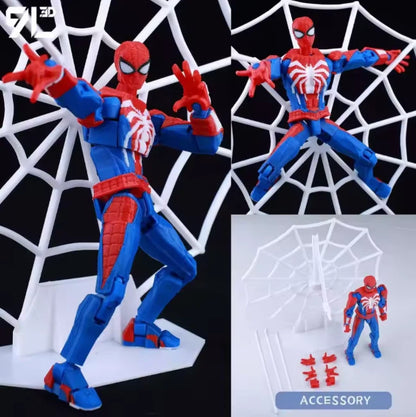 3D Printed Spider-Man Ironspider Action Figure Anime Dummy Model Multi-joint